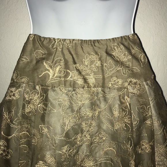 Coldwater Creek Embroidered Silk Satin Skirt PM - Picture 5 of 8